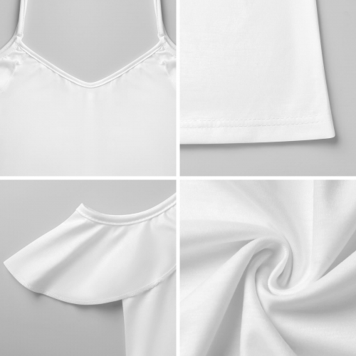 Spaghetti Strap Cold-Shoulder Ruffle Dress