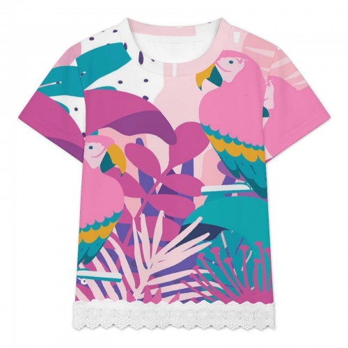 Children's Lace-Hem Short Sleeve T-Shirt