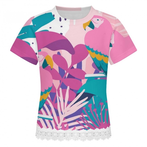 Children's Lace-Hem Short Sleeve T-Shirt