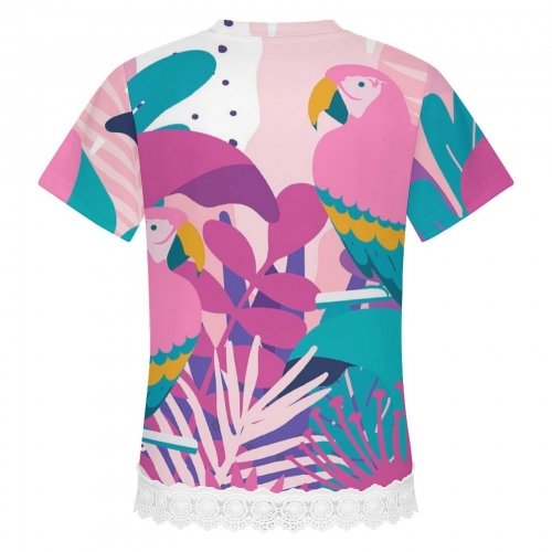 Children's Lace-Hem Short Sleeve T-Shirt