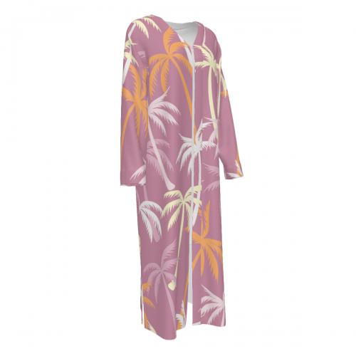 Women's Long Sleeve V-Neck Zip-Front Maxi Dress