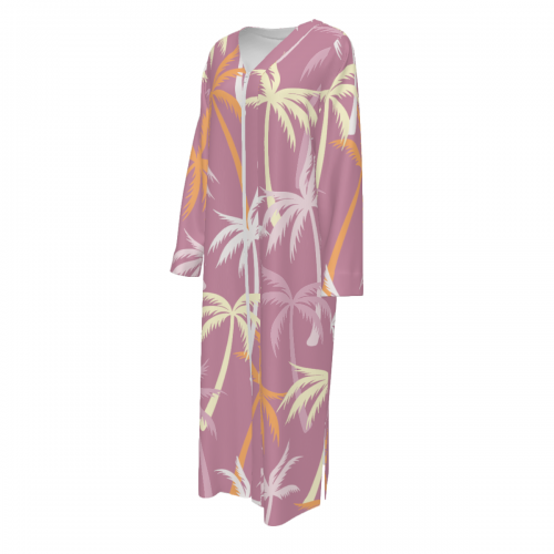 Women's Long Sleeve V-Neck Zip-Front Maxi Dress