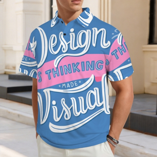 All Over Print Men's Button Polo Shirt （Model T89）