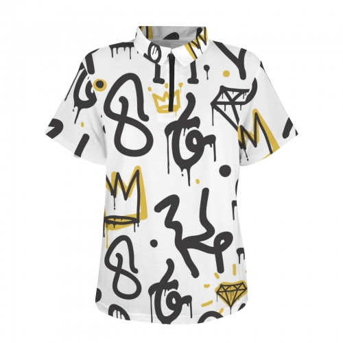 Custom Women's Zipper Polo Shirt ( Model T88 )