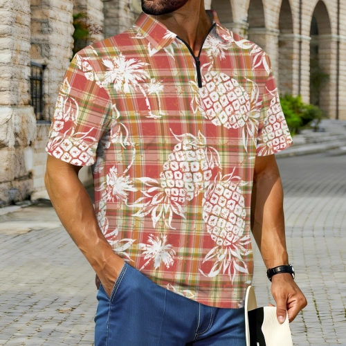 Custom Men's Zipper Polo Shirt ( Model T88 )