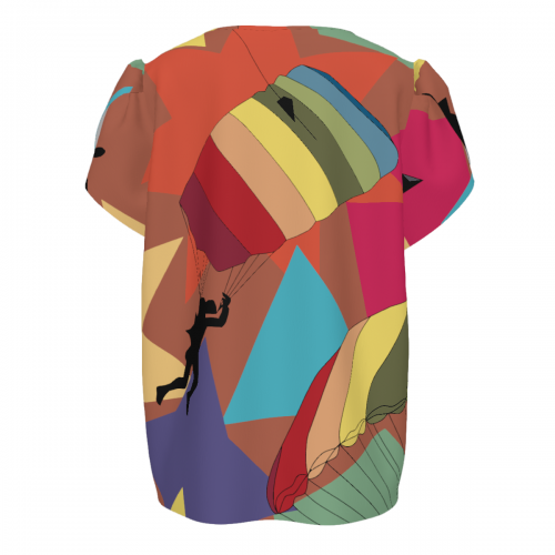 Women's Asymmetrical Neckline Short Sleeve Shirt