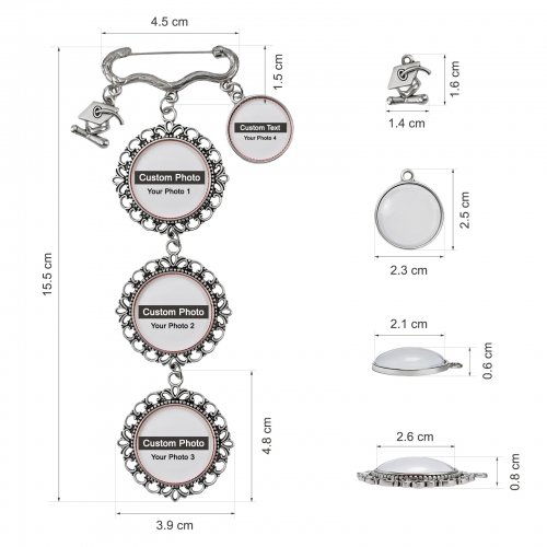Personalized Graduation Photo Pin （Four Images）