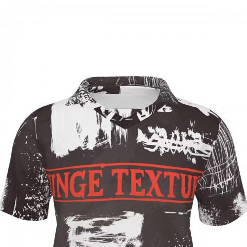 Men's Lapel V-Neck Short Sleeve T-Shirt