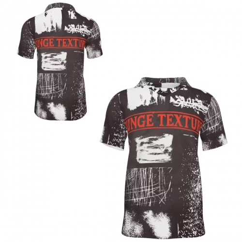 Men's Lapel V-Neck Short Sleeve T-Shirt