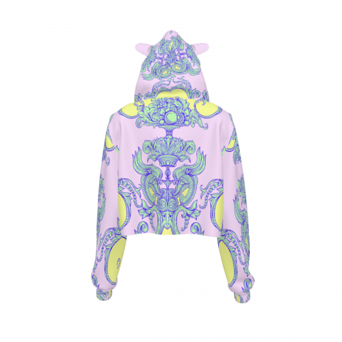 Women's Cat Ear Hoodie With Bare Midriff