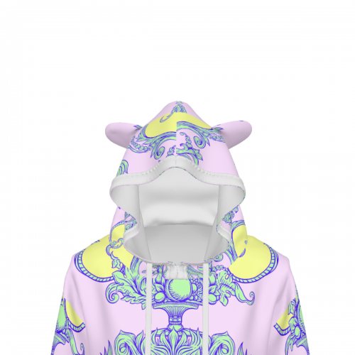 Women's Cat Ear Hoodie With Bare Midriff