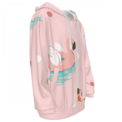 Children's Hooded Zip-Up Sweatshirt with Drawstrings