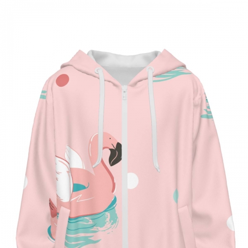 Children's Hooded Zip-Up Sweatshirt with Drawstrings