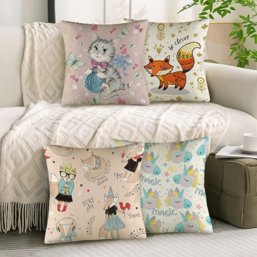 Linen Throw Pillow 18" x 18"(Customized Separately in Sets of 4) (US Fulfillment - Long Island)