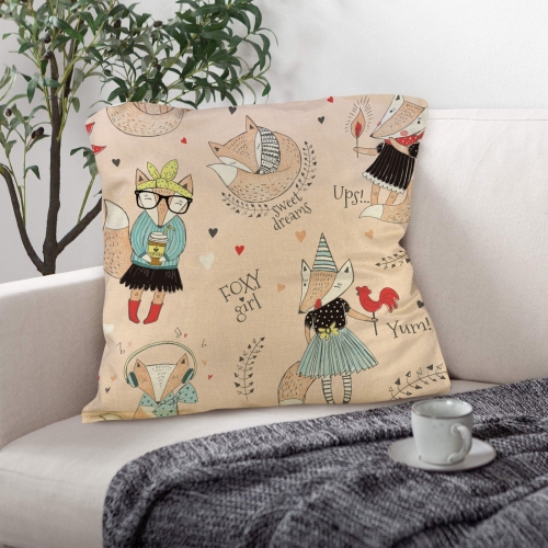 Linen Throw Pillow 18" x 18"(Customized Separately in Sets of 4) (US Fulfillment - Long Island)