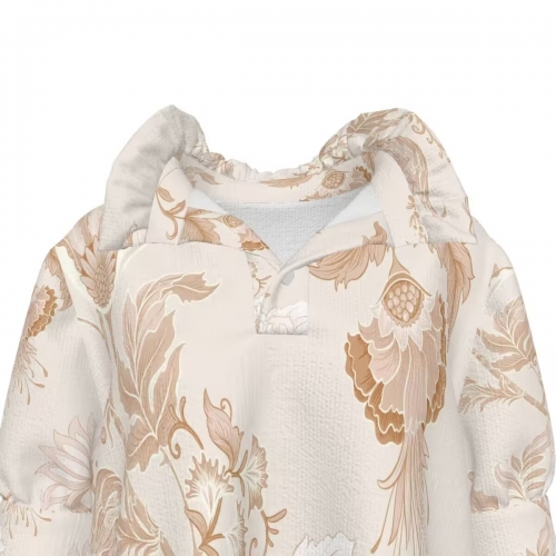 Women's Pleated Collar Short Sleeve Top