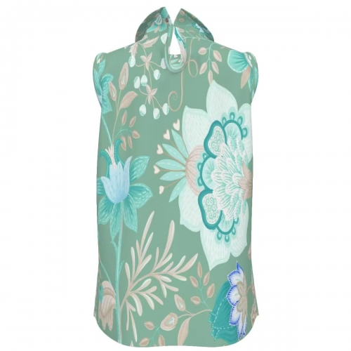 Women's Sleeveless Pleated Sash Top