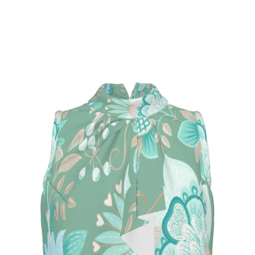 Women's Sleeveless Pleated Sash Top