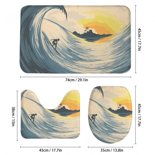 Custom 3-Piece Bathroom Rug Set | Ships from USA