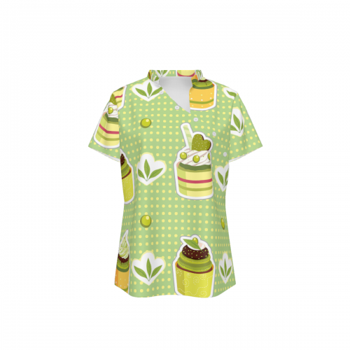 Women's Asymmetrical V-Neck T-Shirt with Buttons