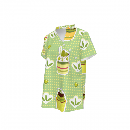 Women's Asymmetrical V-Neck T-Shirt with Buttons