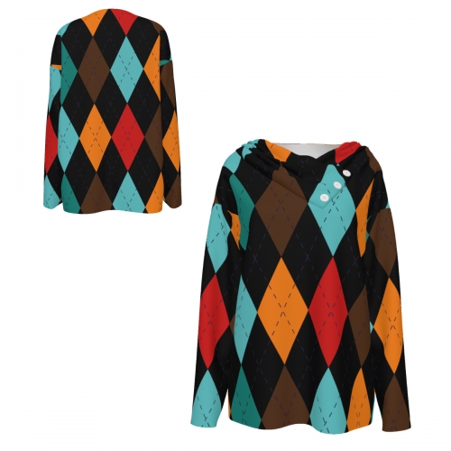 Women's V-Neck Drop Shoulder Long Sleeve Top