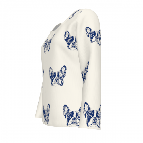 Women’s Square Neck Long Sleeve Ribbed T-Shirt