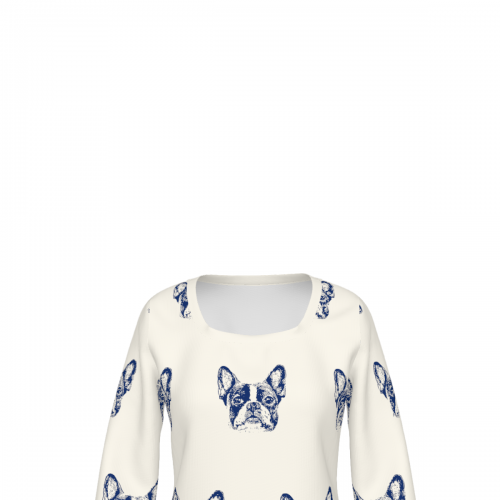 Women’s Square Neck Long Sleeve Ribbed T-Shirt