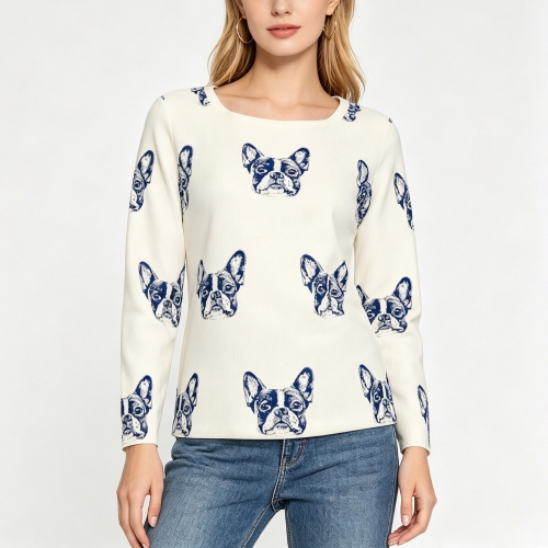 Women’s Square Neck Long Sleeve Ribbed T-Shirt
