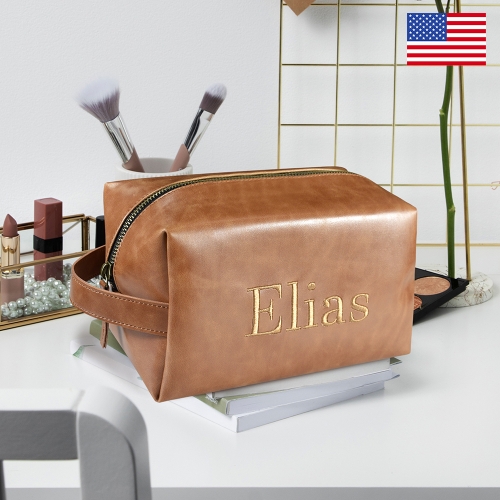 Custom Embroidered PU Toiletry Bag | Ships from USA