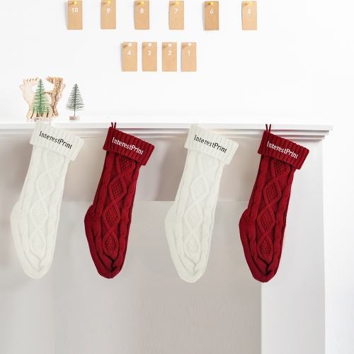 Custom Embroidered Knitted Christmas Stocking | Ships from USA