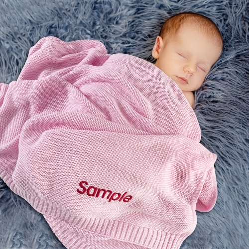 Custom Embroidered Knitted Baby Blanket | Ships from USA