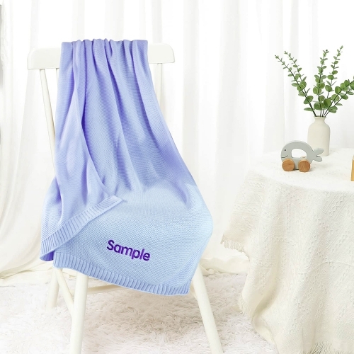 Custom Embroidered Knitted Baby Blanket | Ships from USA