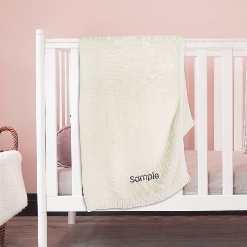 Custom Embroidered Knitted Baby Blanket | Ships from USA