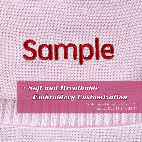Custom Embroidered Knitted Baby Blanket | Ships from USA