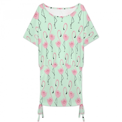 Women's Batwing Sleeve Ruched Dress