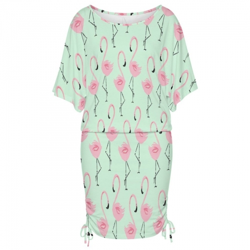 Women's Batwing Sleeve Ruched Dress
