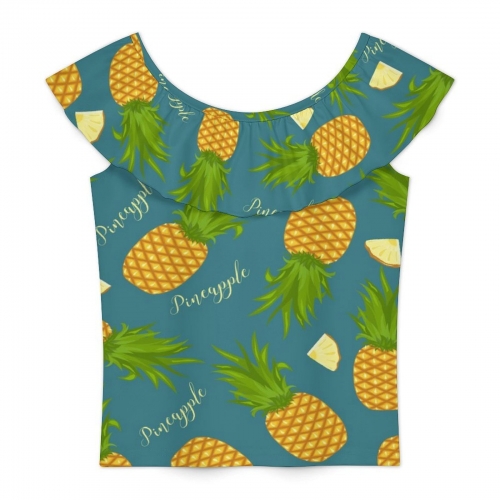 Girls' Ruffle Neck Sleeveless Blouse