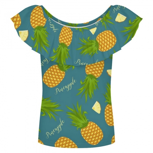 Girls' Ruffle Neck Sleeveless Blouse