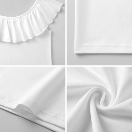 Girls' Ruffle Neck Sleeveless Blouse