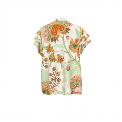 Women's Half Cardigan Ruffle Sleeve Top