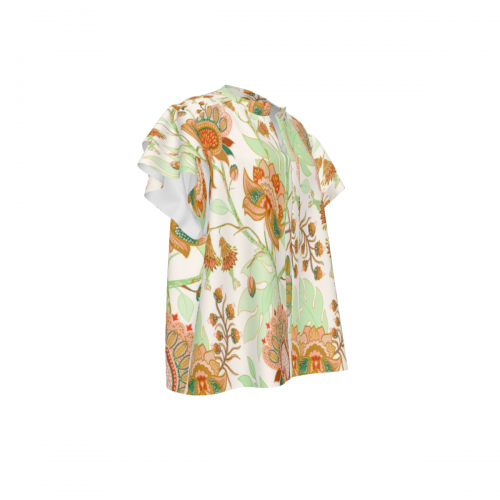 Women's Half Cardigan Ruffle Sleeve Top
