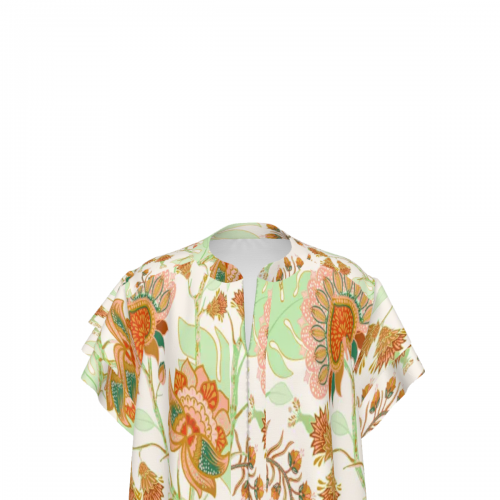 Women's Half Cardigan Ruffle Sleeve Top