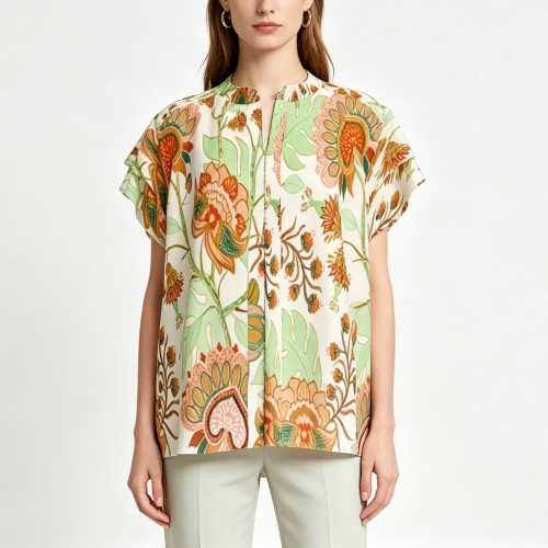 Women's Half Cardigan Ruffle Sleeve Top