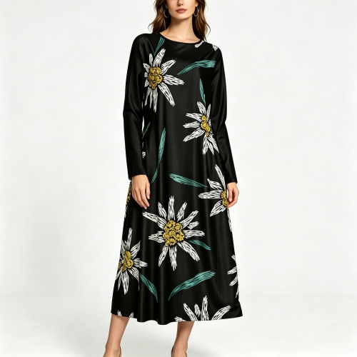 Women's Long Sleeve Dress with Pockets