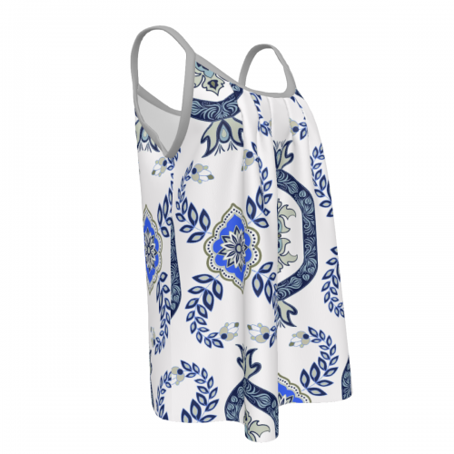 Women's Gathered Tank Top with Straps