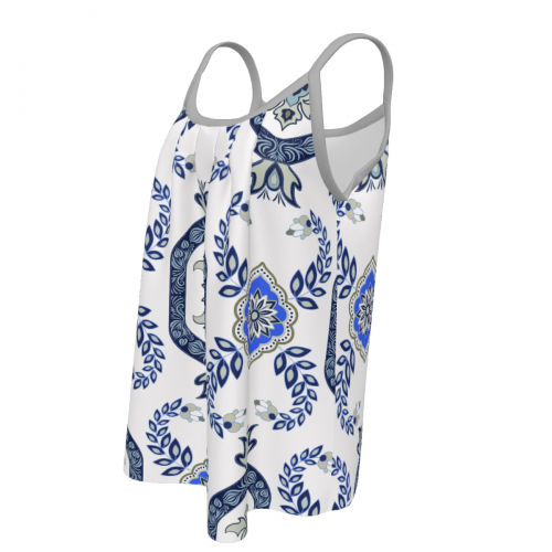 Women's Gathered Tank Top with Straps