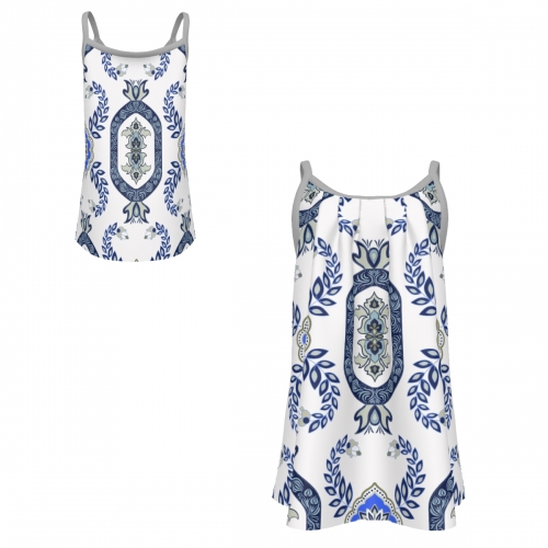 Women's Gathered Tank Top with Straps