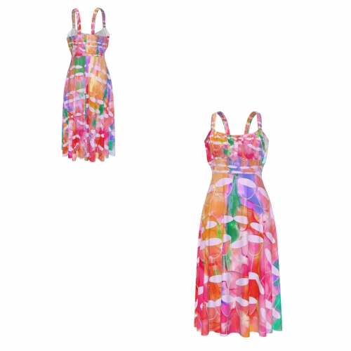 Women's High Waist Suspender Dress