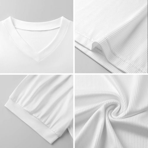 Women's V-Neck Puff-Sleeve T-Shirt